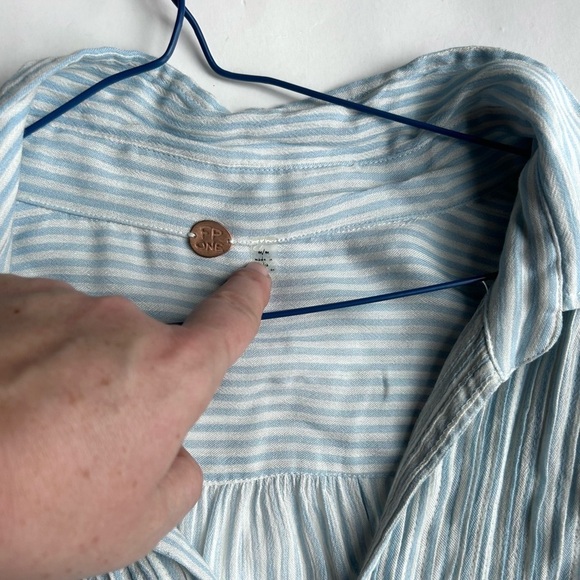 Free People FP ONE Waverley Stripe Tunic stripe blue white size medium - Picture 6 of 14